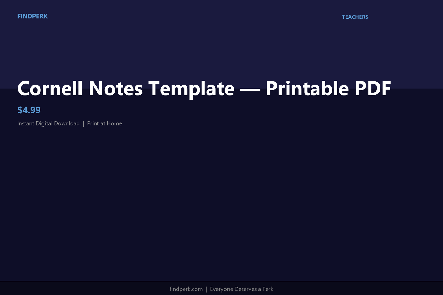 Cornell Notes Template — Printable PDF