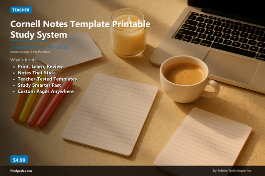Cornell Notes Template Printable Study System