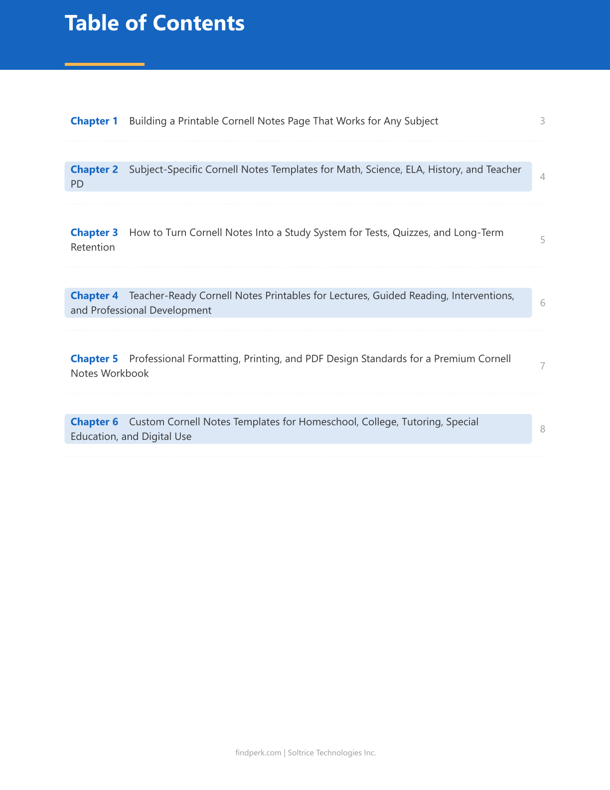 Cornell Notes Template Printable Study System