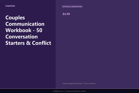 Couples Communication Workbook - 50 Conversation Starters & Conflict Resolution Tools