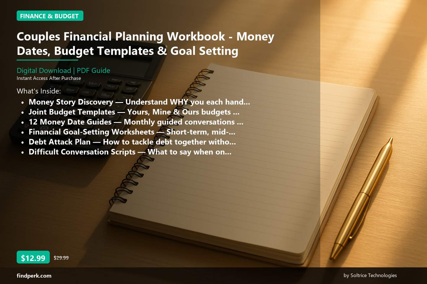 Couples Financial Planning Workbook - Money Dates, Budget Templates & Goal Setting - Cover