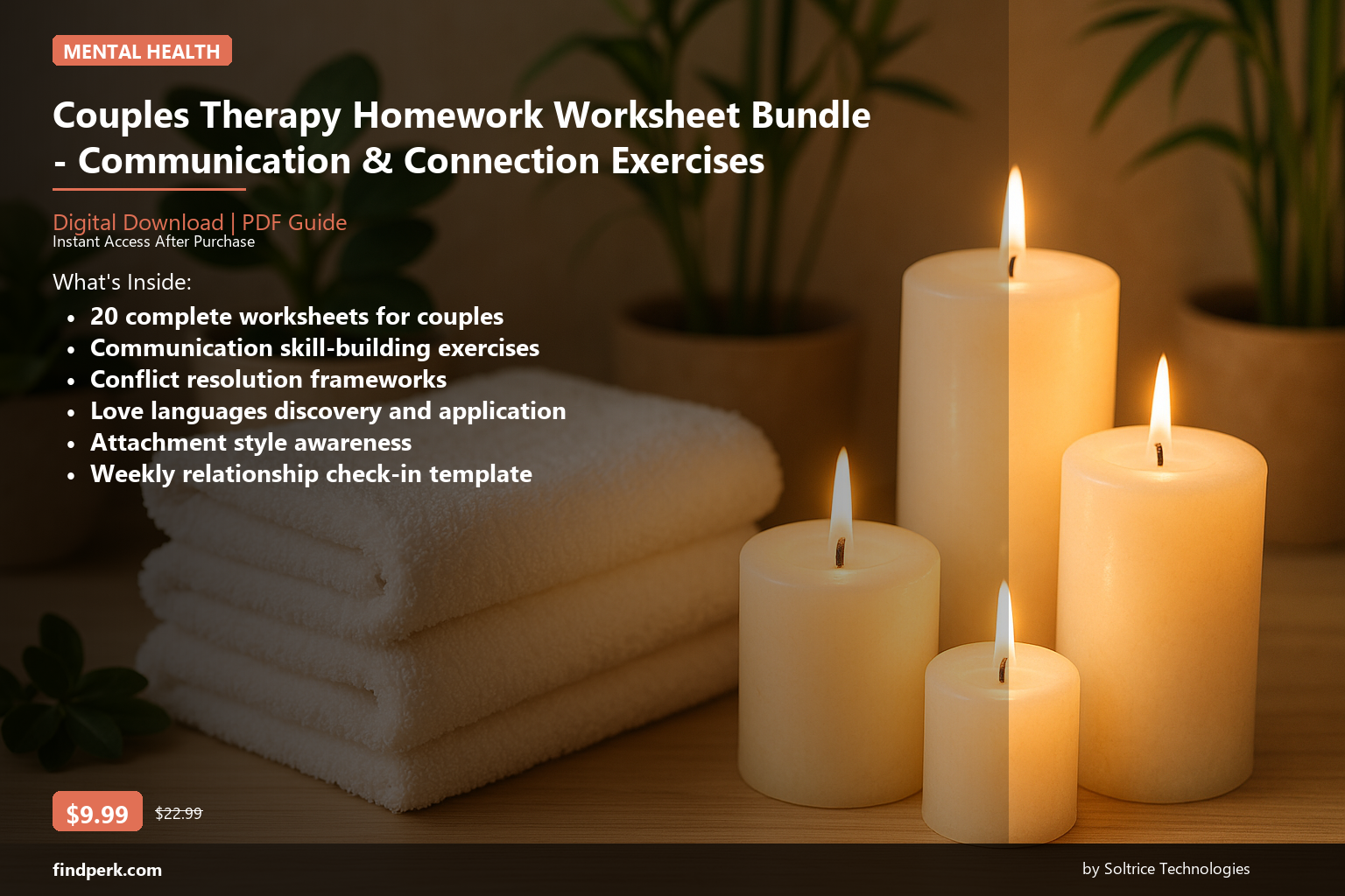 Couples Therapy Homework Worksheet Bundle - Communication & Connection Exercises - Cover
