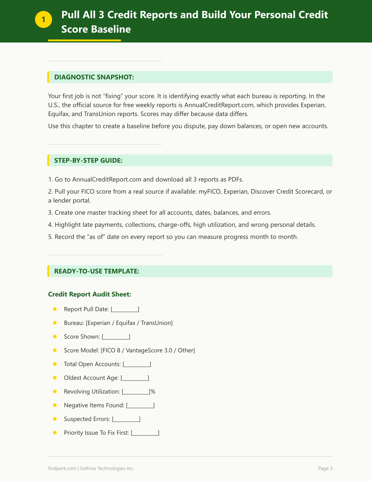 Credit Score Improvement Checklist Step by Step
