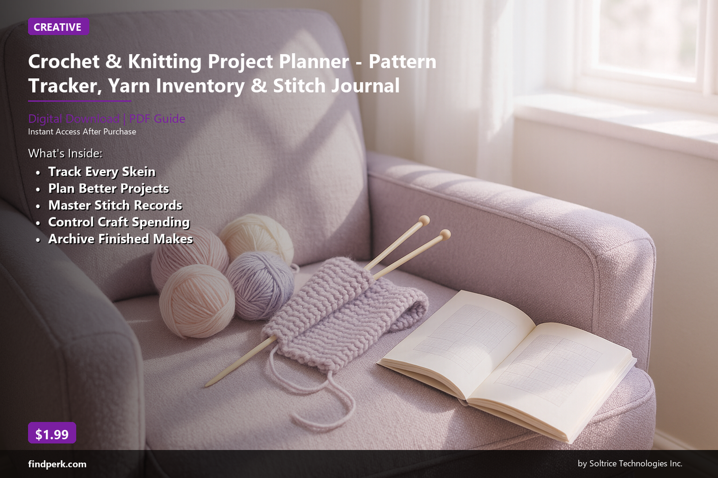 Crochet & Knitting Project Planner - Pattern Tracker, Yarn Inventory & Stitch Journal