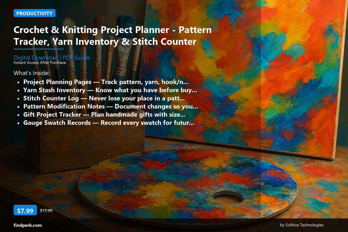 Crochet & Knitting Project Planner - Pattern Tracker, Yarn Inventory & Stitch Counter - Cover