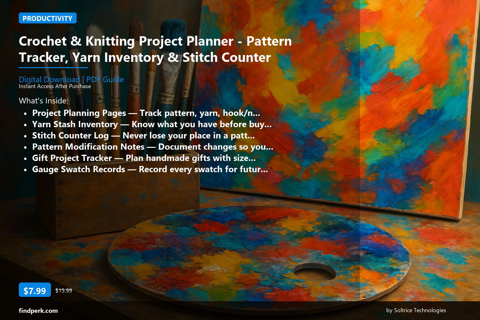 Crochet & Knitting Project Planner - Pattern Tracker, Yarn Inventory & Stitch Counter - Cover