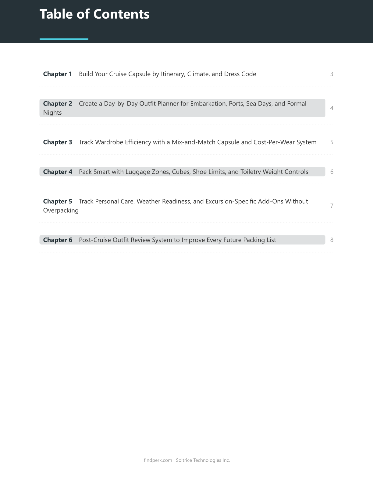 Cruise Ship Packing List Day-by-Day Outfit Planner