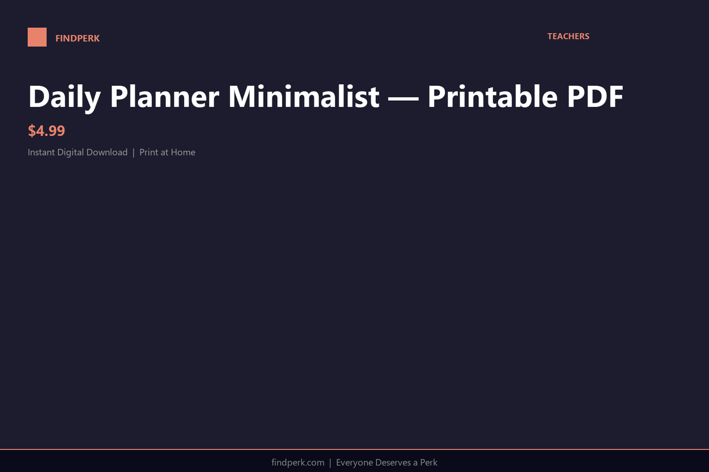 Daily Planner Minimalist — Printable PDF