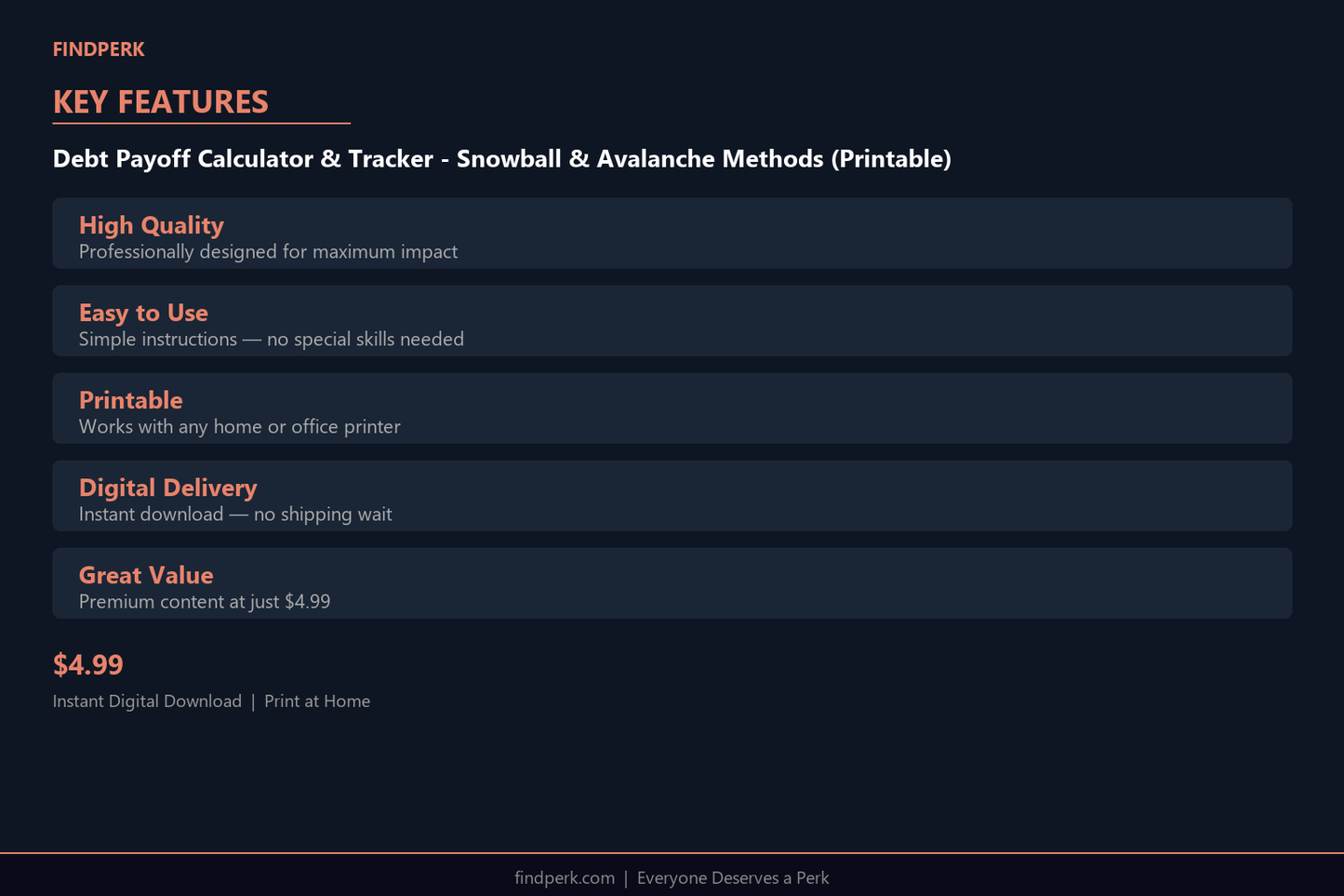 Debt Payoff Calculator & Tracker - Snowball & Avalanche Methods (Printable)