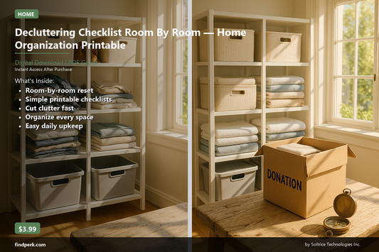 Decluttering Checklist Room By Room — Home Organization Printable