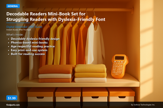 Decodable Readers Mini-Book Set for Struggling Readers with Dyslexia-Friendly Font