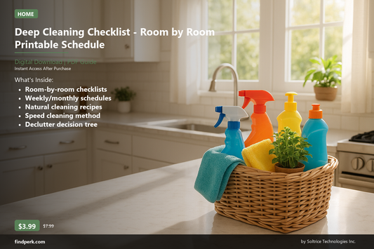 Deep Cleaning Checklist - Room by Room Printable Schedule