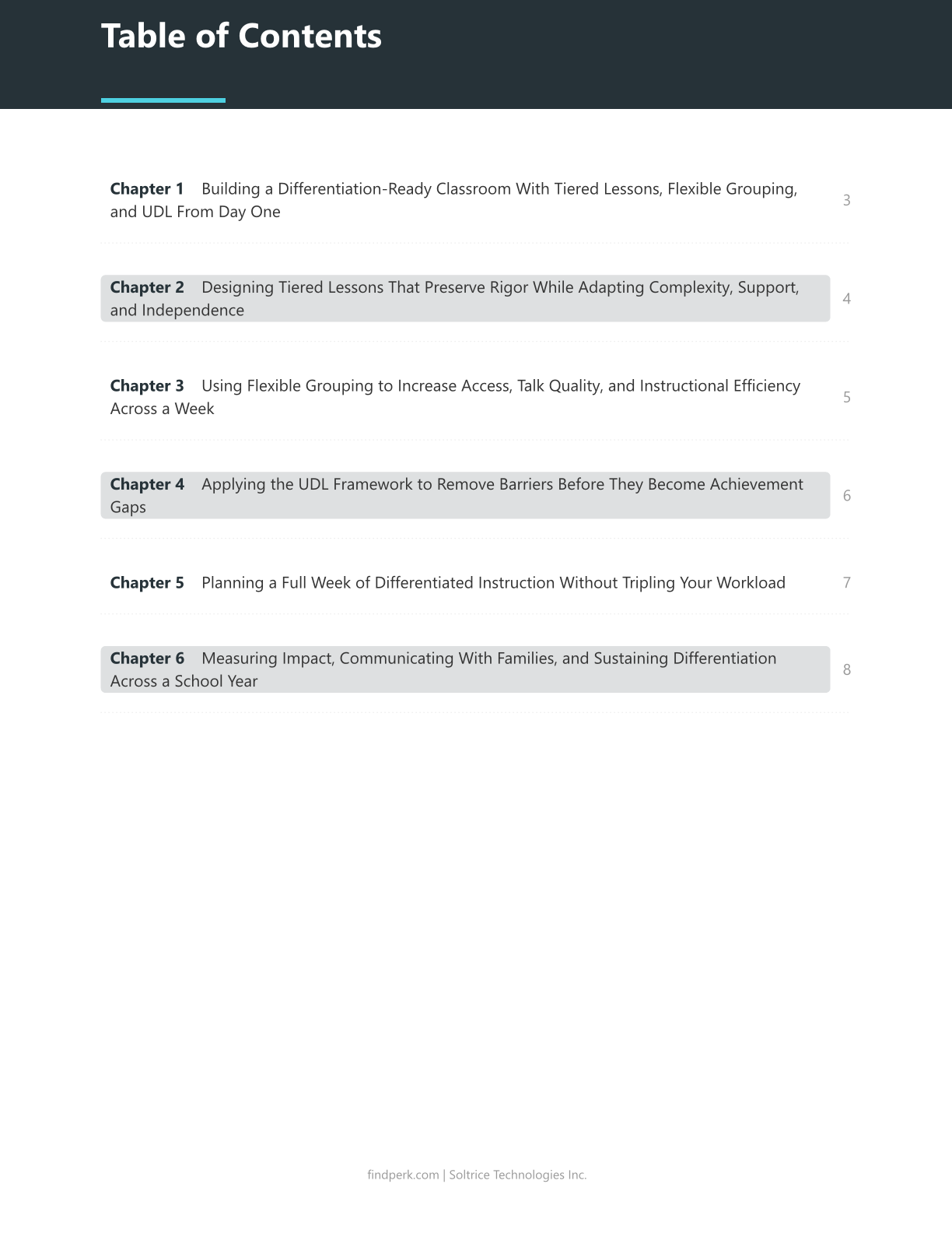 Differentiated Instruction Planning Guide — Tiered Lessons, Flexible Grouping & UDL Framework