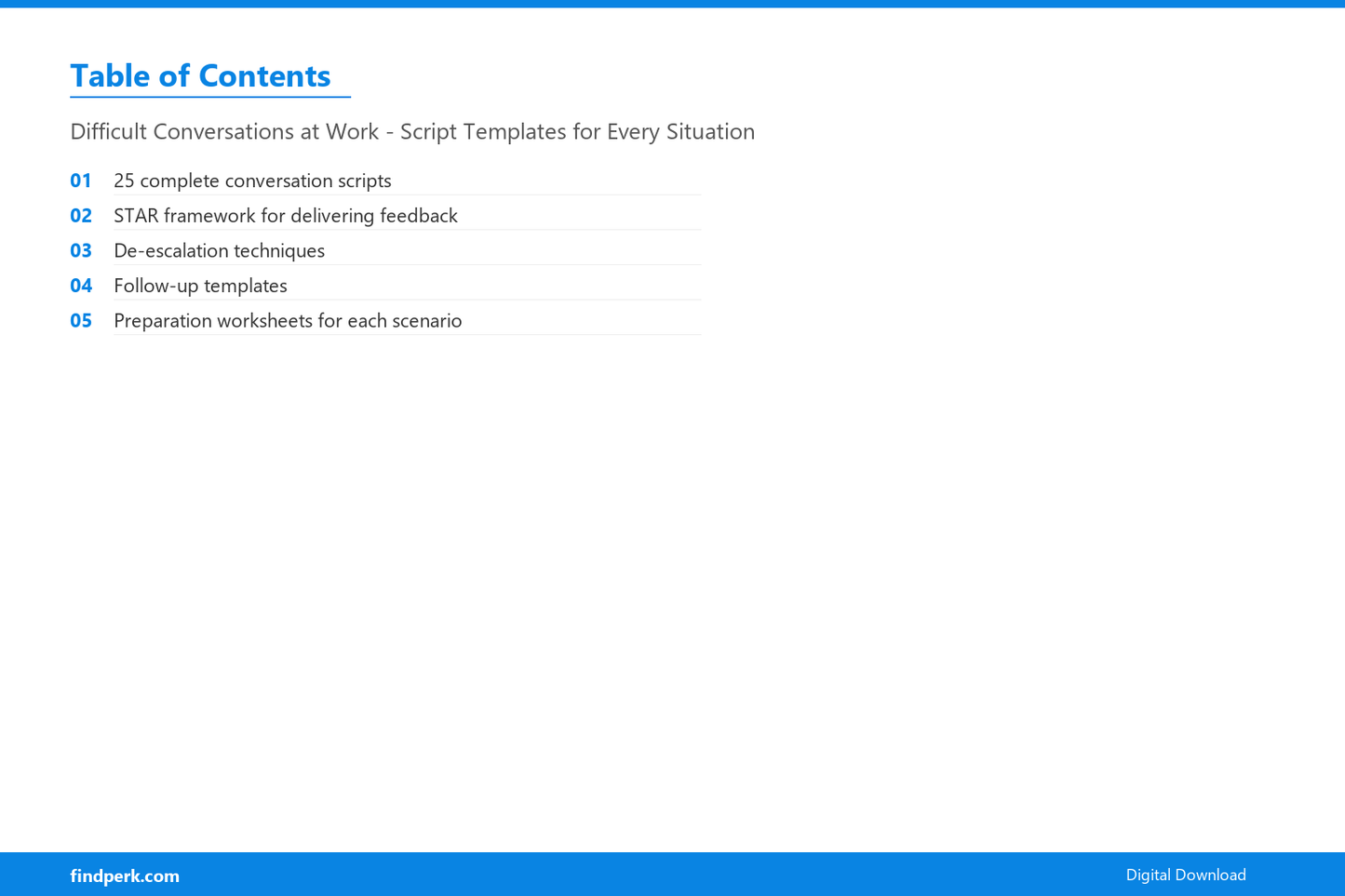 Difficult Conversations at Work - Script Templates for Every Situation - Table of Contents