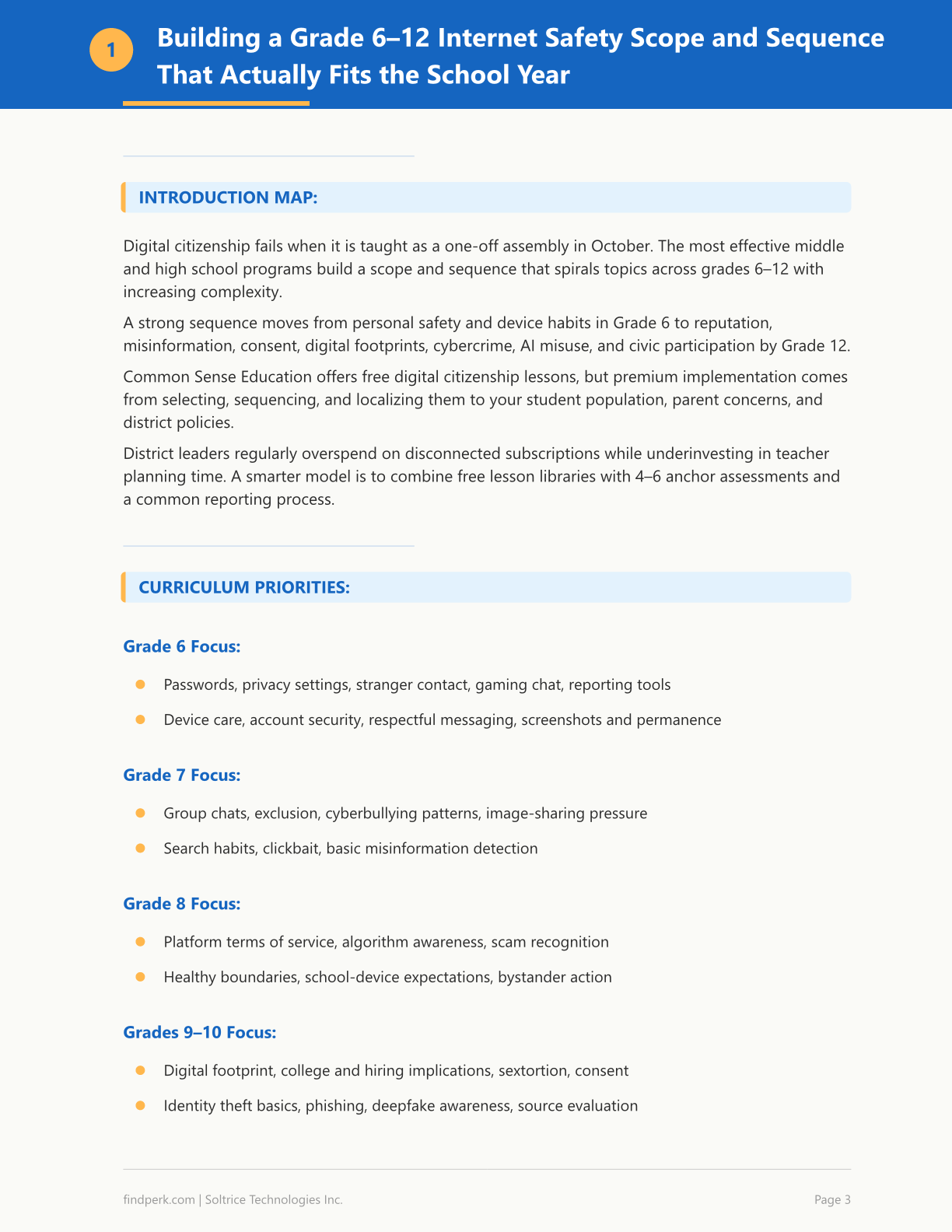 Digital Citizenship Lesson Plans - Internet Safety for Grades 6-12