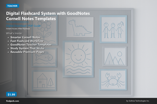 Digital Flashcard System with GoodNotes Cornell Notes Templates