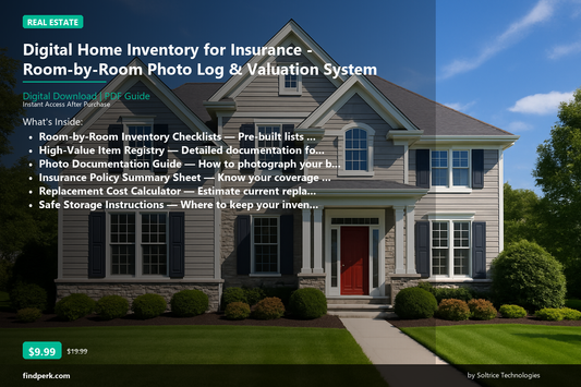 Digital Home Inventory for Insurance - Room-by-Room Photo Log & Valuation System - Cover
