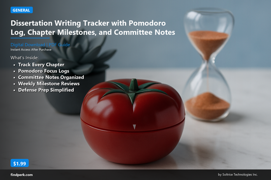 Dissertation Writing Tracker with Pomodoro Log, Chapter Milestones, and Committee Notes