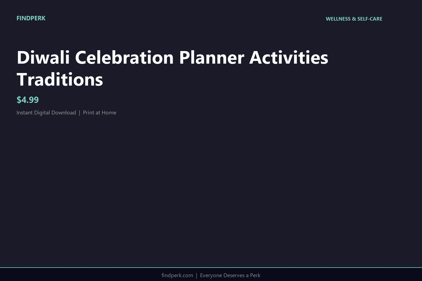 Diwali Celebration Planner Activities Traditions