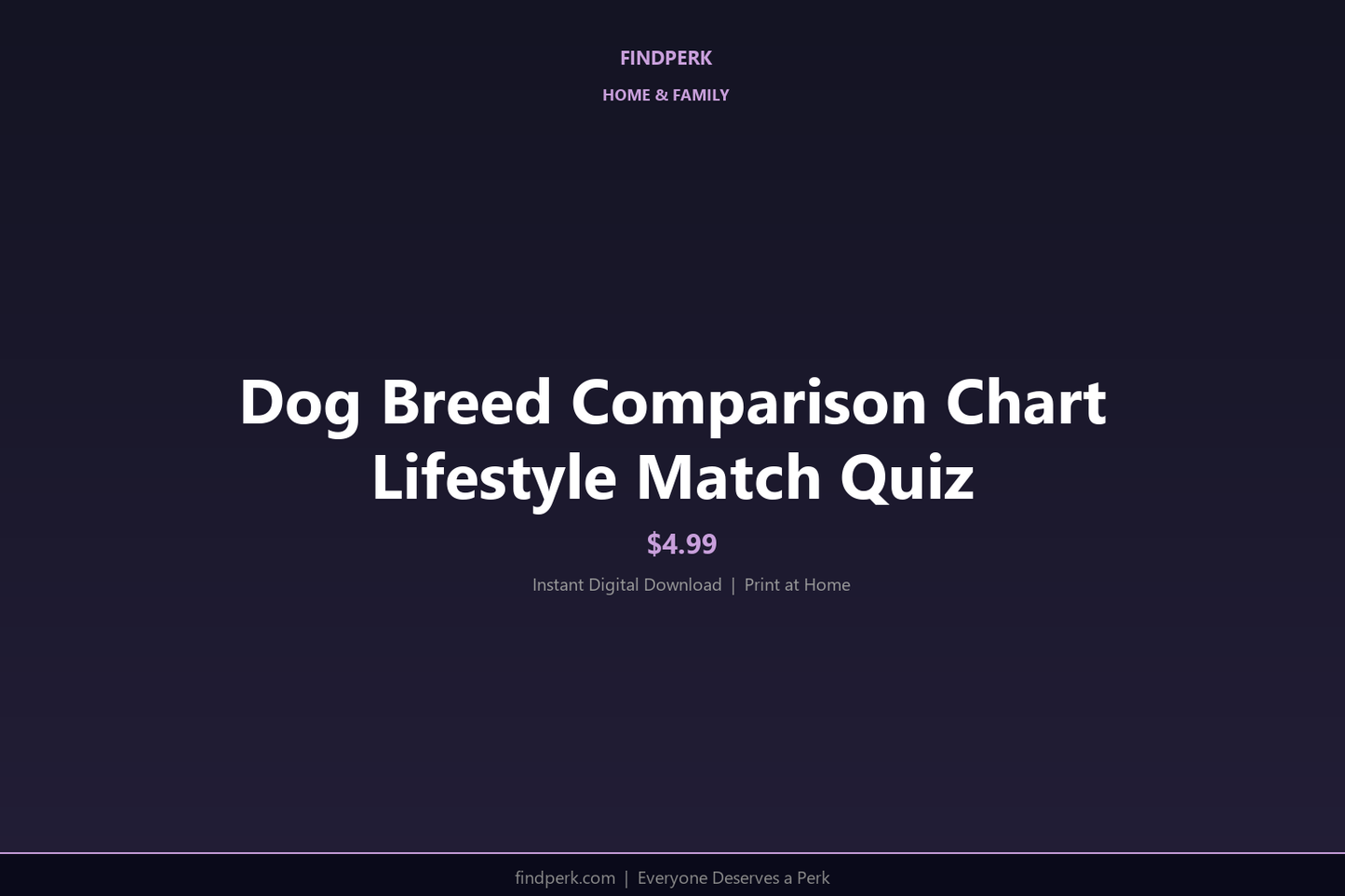 Dog Breed Comparison Chart Lifestyle Match Quiz