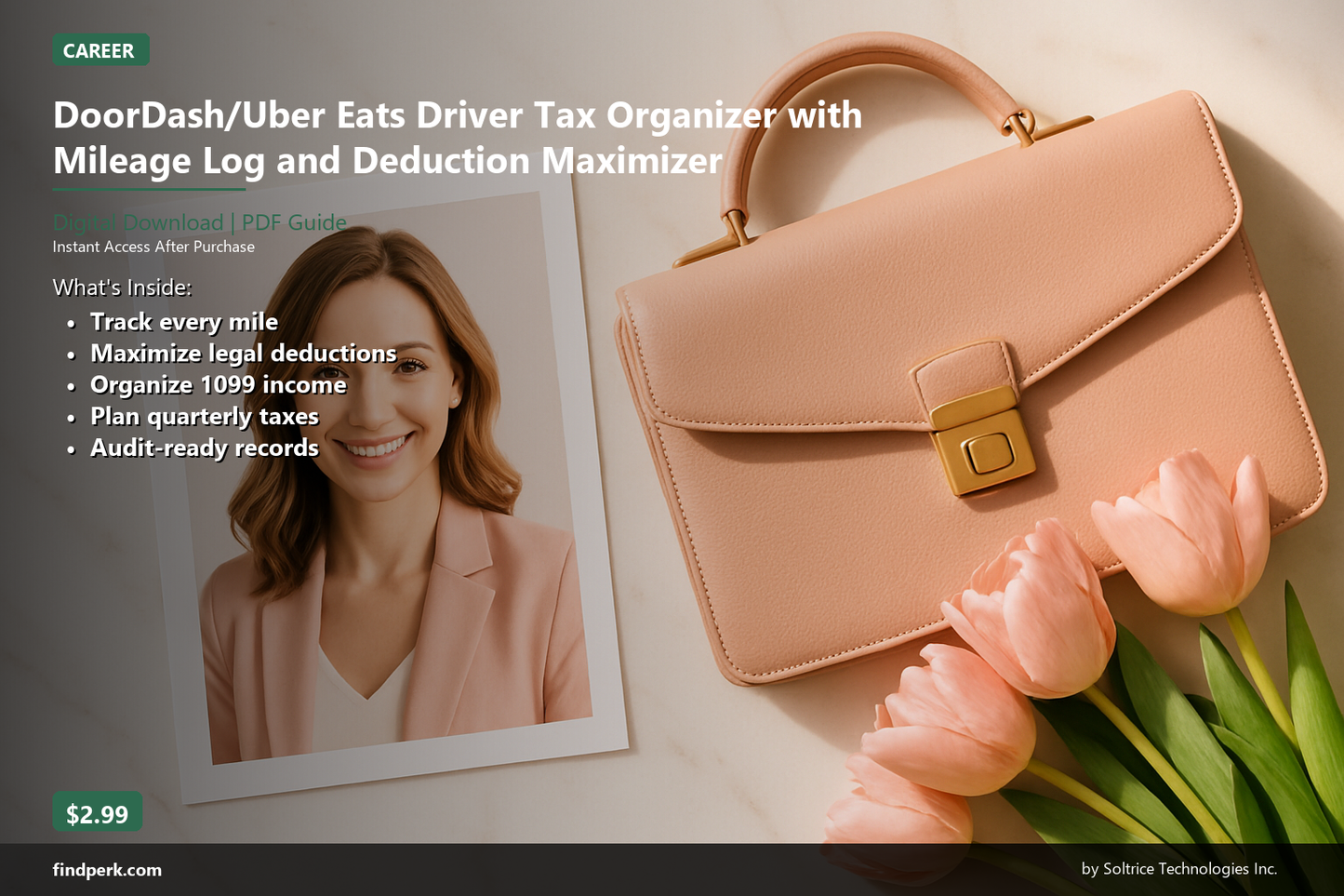 DoorDash/Uber Eats Driver Tax Organizer with Mileage Log and Deduction Maximizer