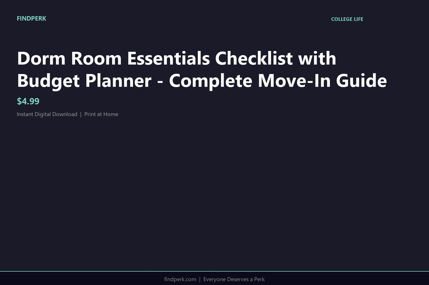 Dorm Room Essentials Checklist with Budget Planner - Complete Move-In Guide