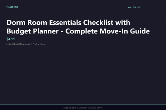 Dorm Room Essentials Checklist with Budget Planner - Complete Move-In Guide