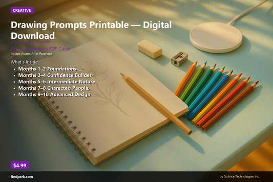 Drawing Prompts Printable — Digital Download