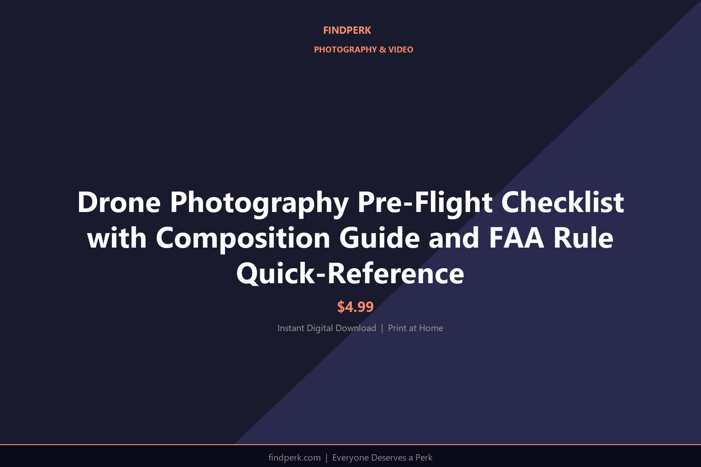 Drone Photography Pre-Flight Checklist with Composition Guide and FAA Rule Quick-Reference