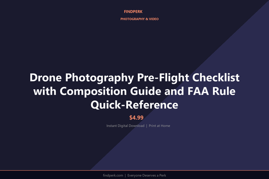 Drone Photography Pre-Flight Checklist with Composition Guide and FAA Rule Quick-Reference
