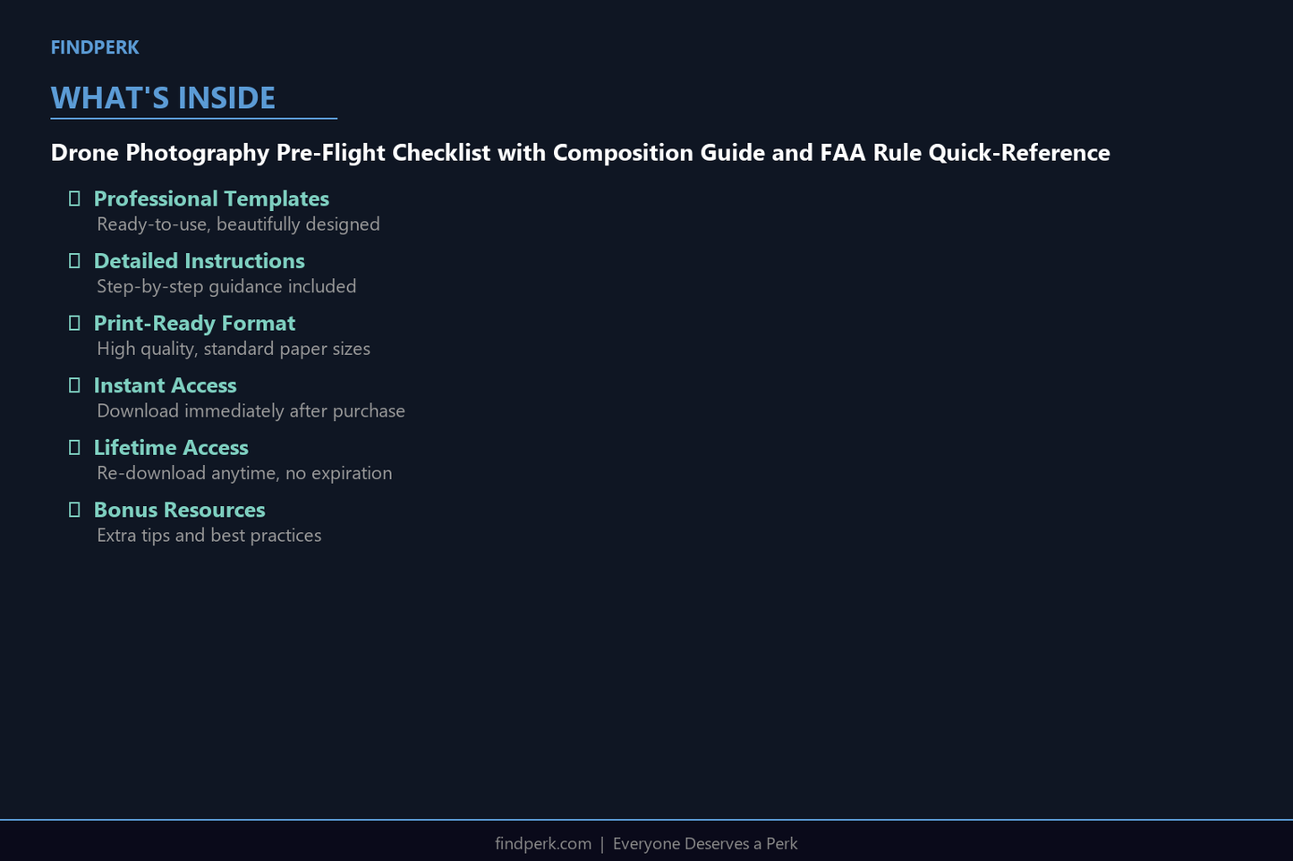 Drone Photography Pre-Flight Checklist with Composition Guide and FAA Rule Quick-Reference