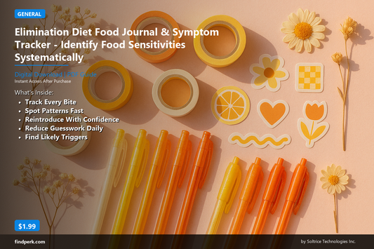 Elimination Diet Food Journal & Symptom Tracker - Identify Food Sensitivities Systematically
