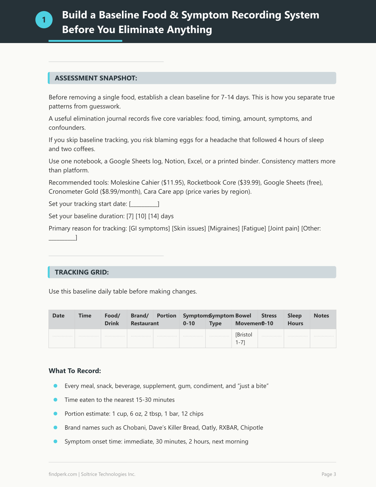 Elimination Diet Food Journal & Symptom Tracker - Identify Food Sensitivities Systematically