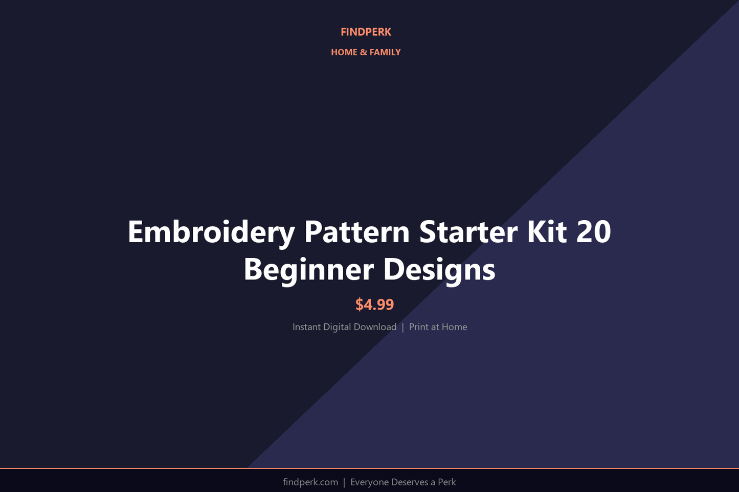 Embroidery Pattern Starter Kit 20 Beginner Designs
