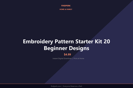 Embroidery Pattern Starter Kit 20 Beginner Designs