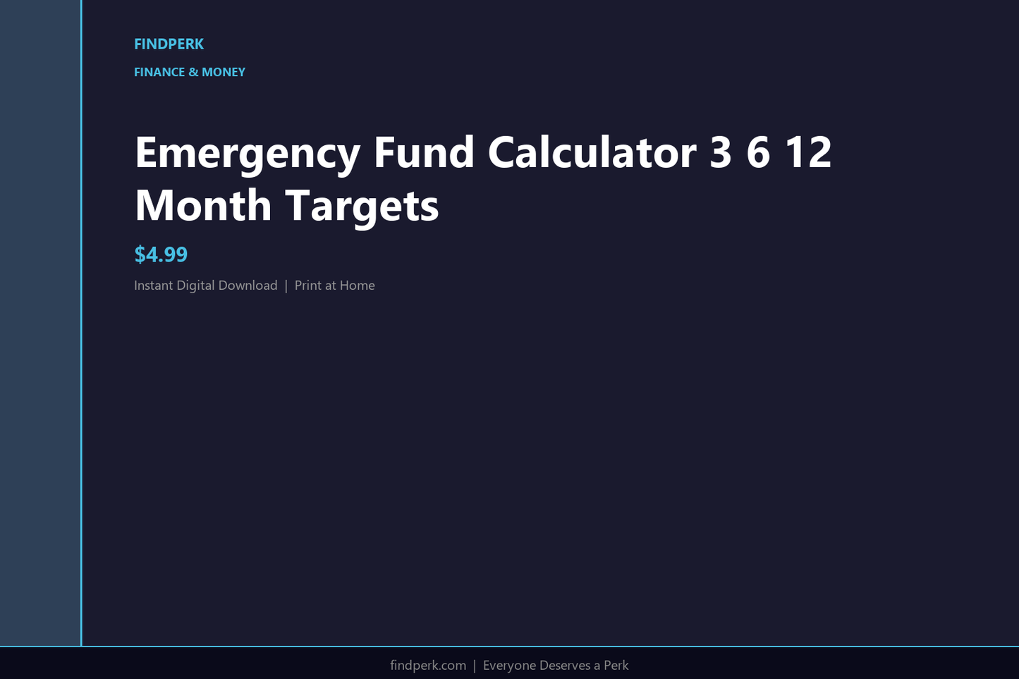 Emergency Fund Calculator 3 6 12 Month Targets