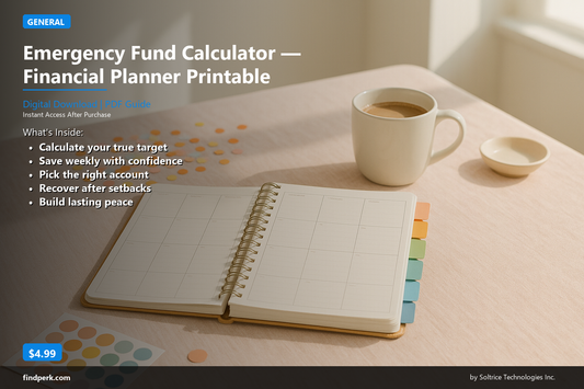 Emergency Fund Calculator — Financial Planner Printable