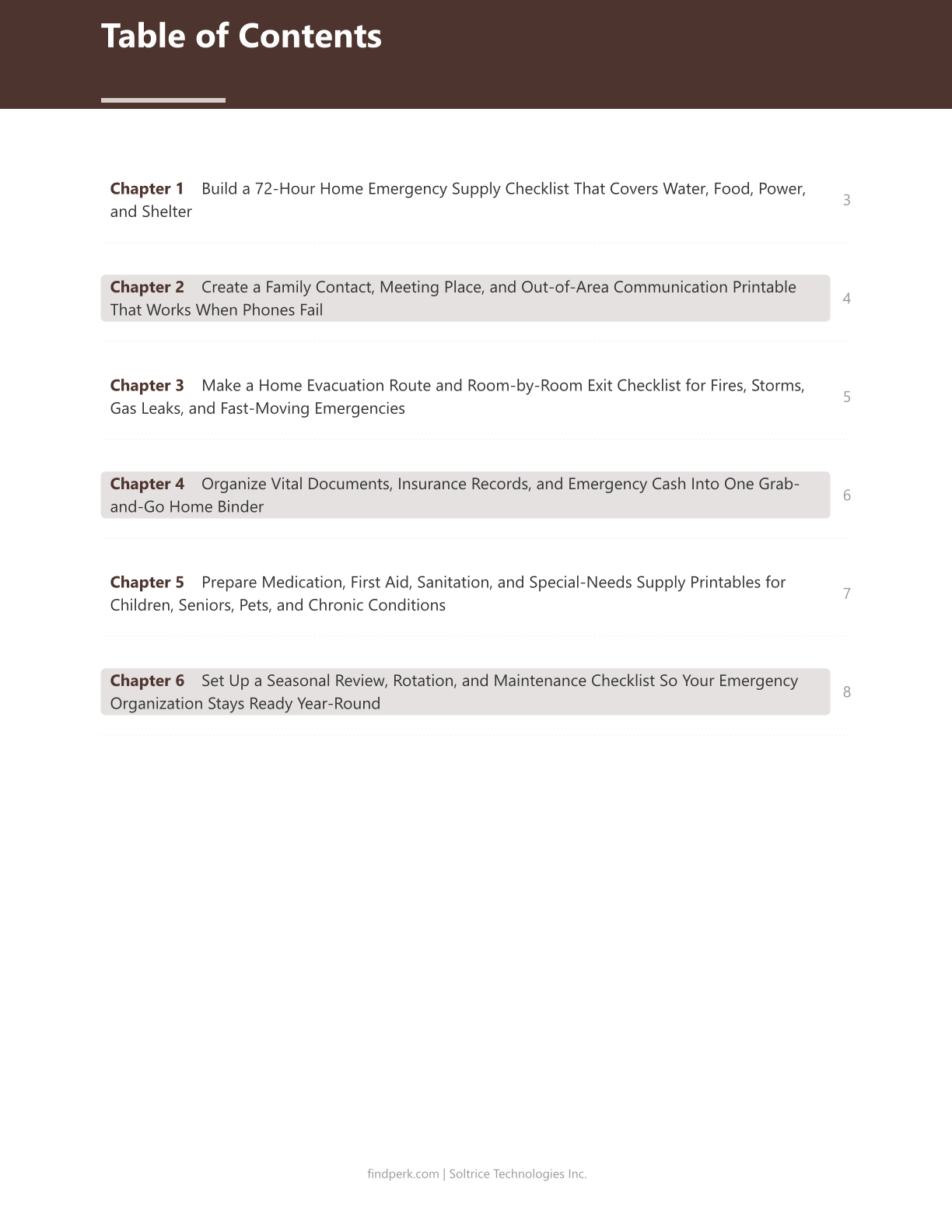 Emergency Preparedness Checklist — Home Organization Printable