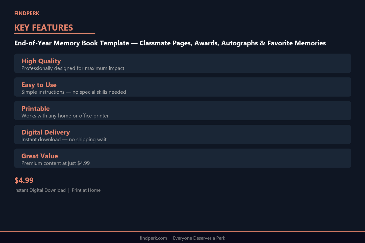 End-of-Year Memory Book Template — Classmate Pages, Awards, Autographs & Favorite Memories