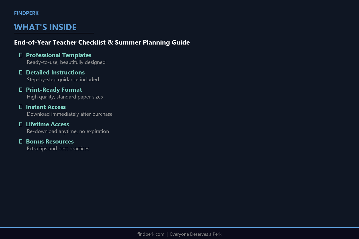End-of-Year Teacher Checklist & Summer Planning Guide