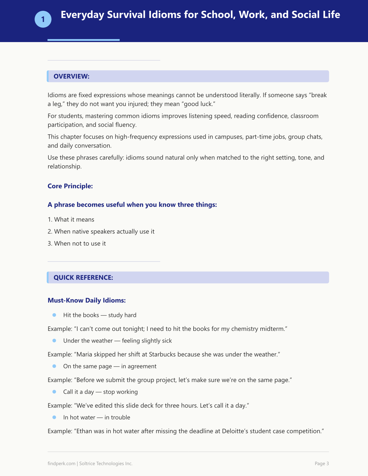English Idioms and Slang Dictionary for Daily Life with Context Examples (200 Phrases)