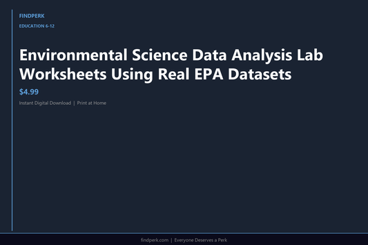 Environmental Science Data Analysis Lab Worksheets Using Real EPA Datasets