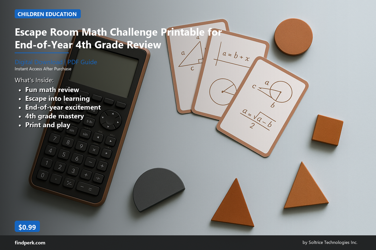 Escape Room Math Challenge Printable for End-of-Year 4th Grade Review