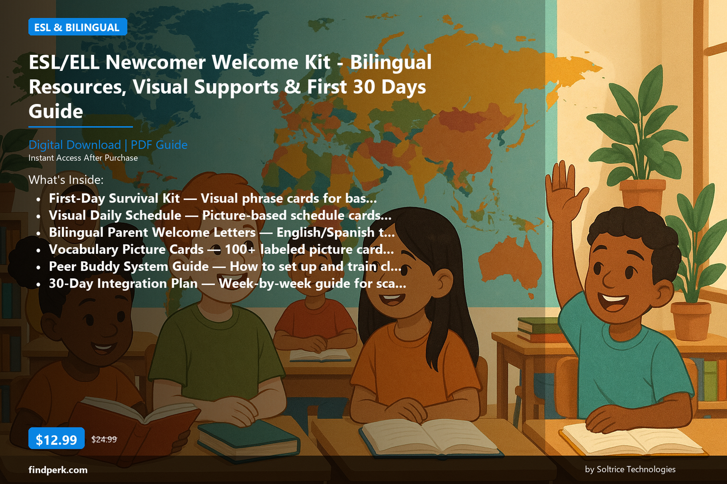ESL/ELL Newcomer Welcome Kit - Bilingual Resources, Visual Supports & First 30 Days Guide - Cover