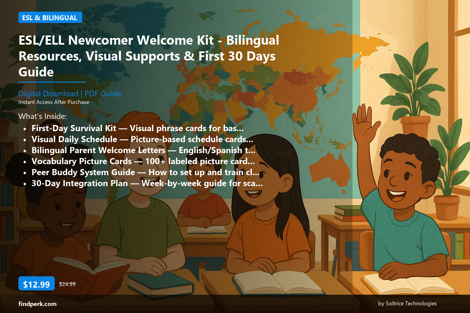ESL/ELL Newcomer Welcome Kit - Bilingual Resources, Visual Supports & First 30 Days Guide - Cover