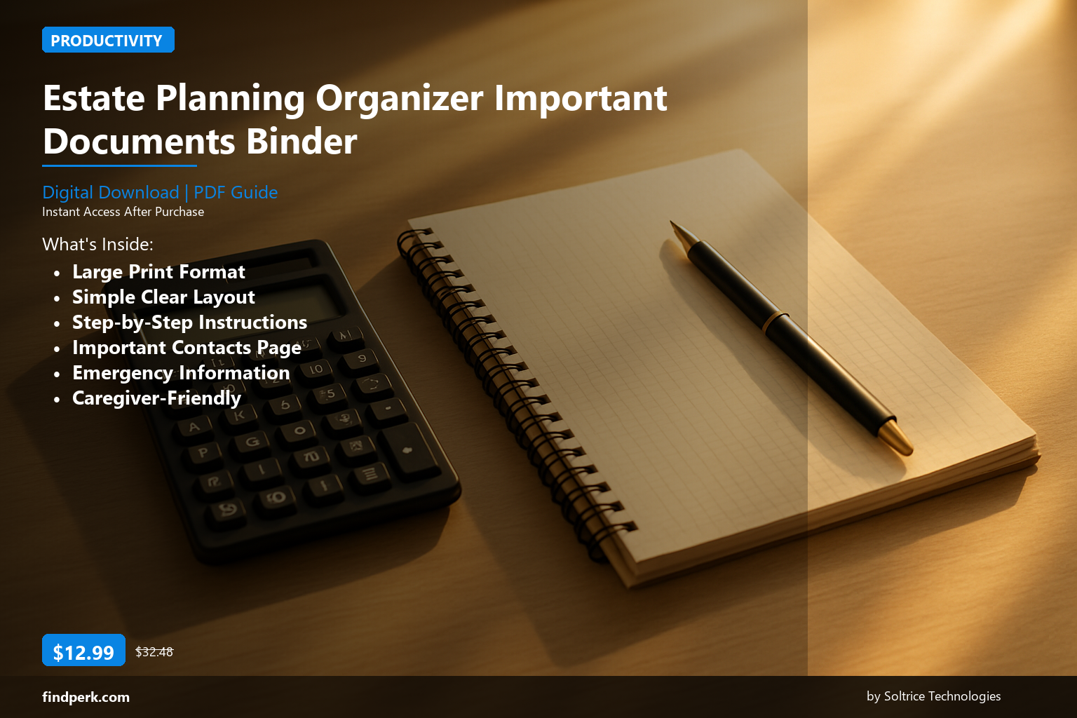 Estate Planning Organizer Important Documents Binder - Cover