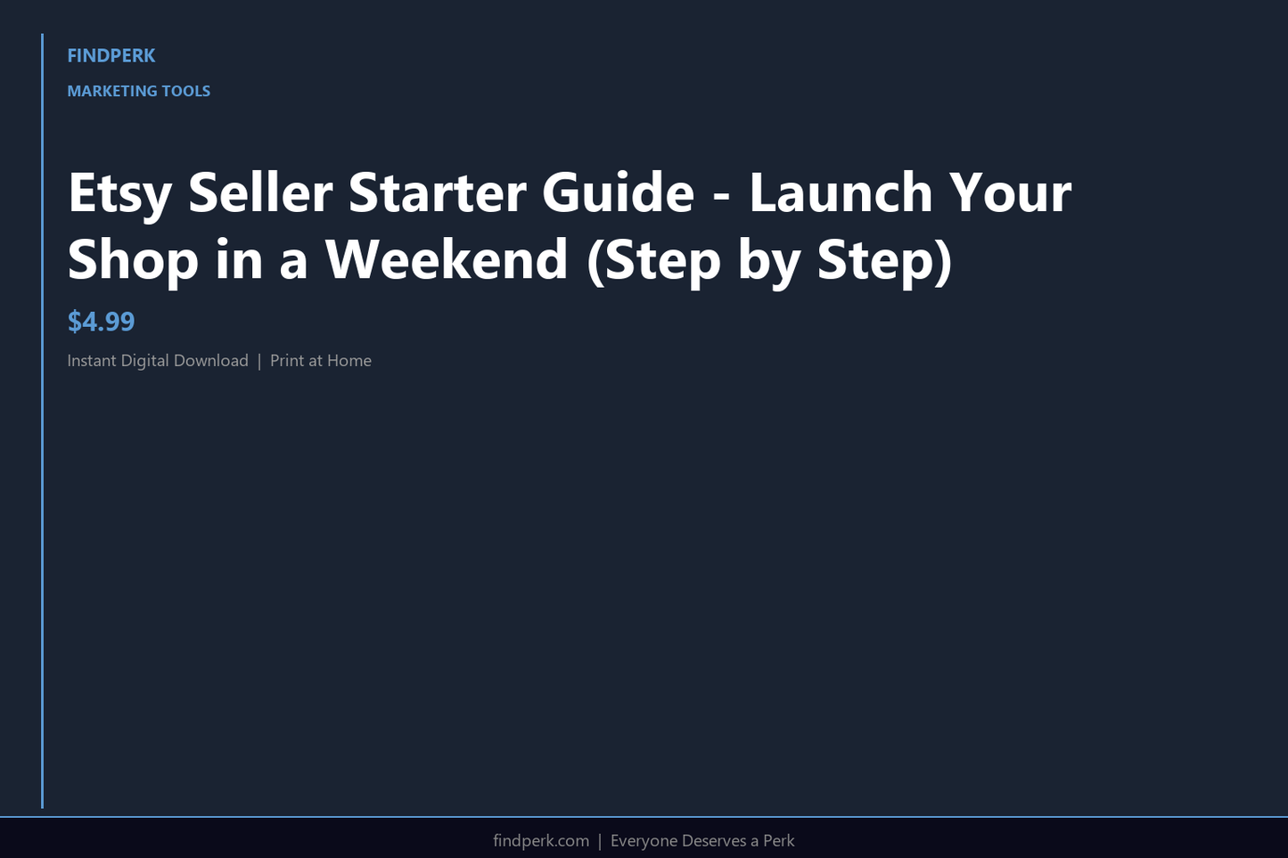 Etsy Seller Starter Guide - Launch Your Shop in a Weekend (Step by Step)