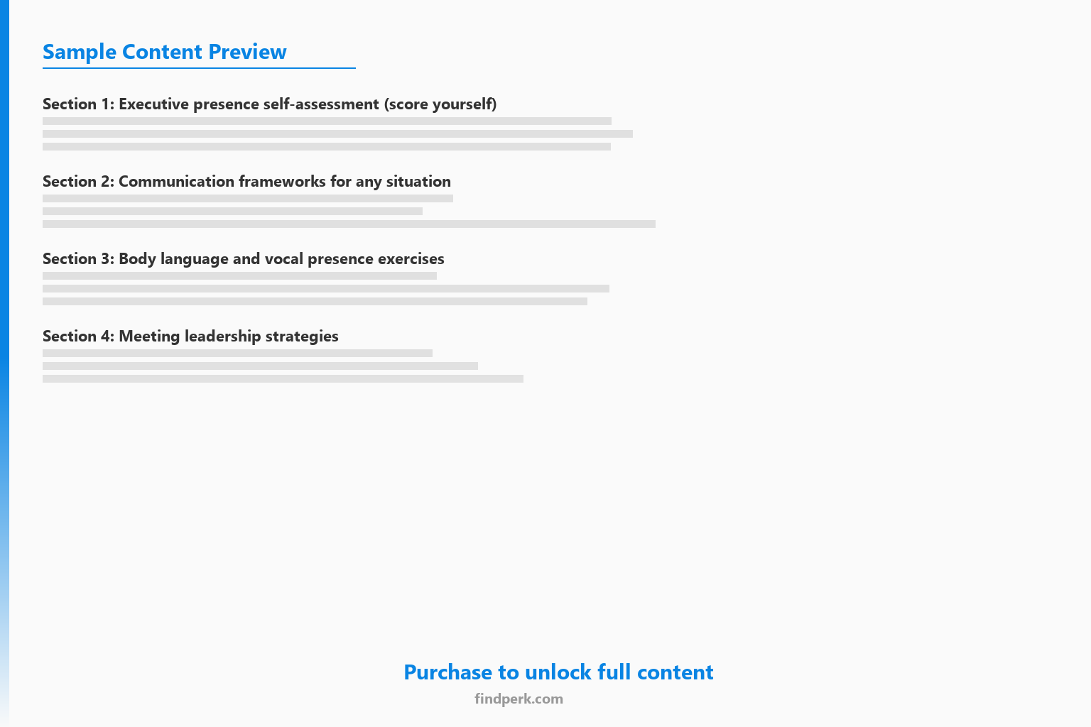 Executive Presence Workbook - Communication Skills Guide for Leadership - Content Preview