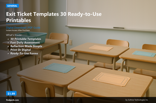 Exit Ticket Templates 30 Ready-to-Use Printables