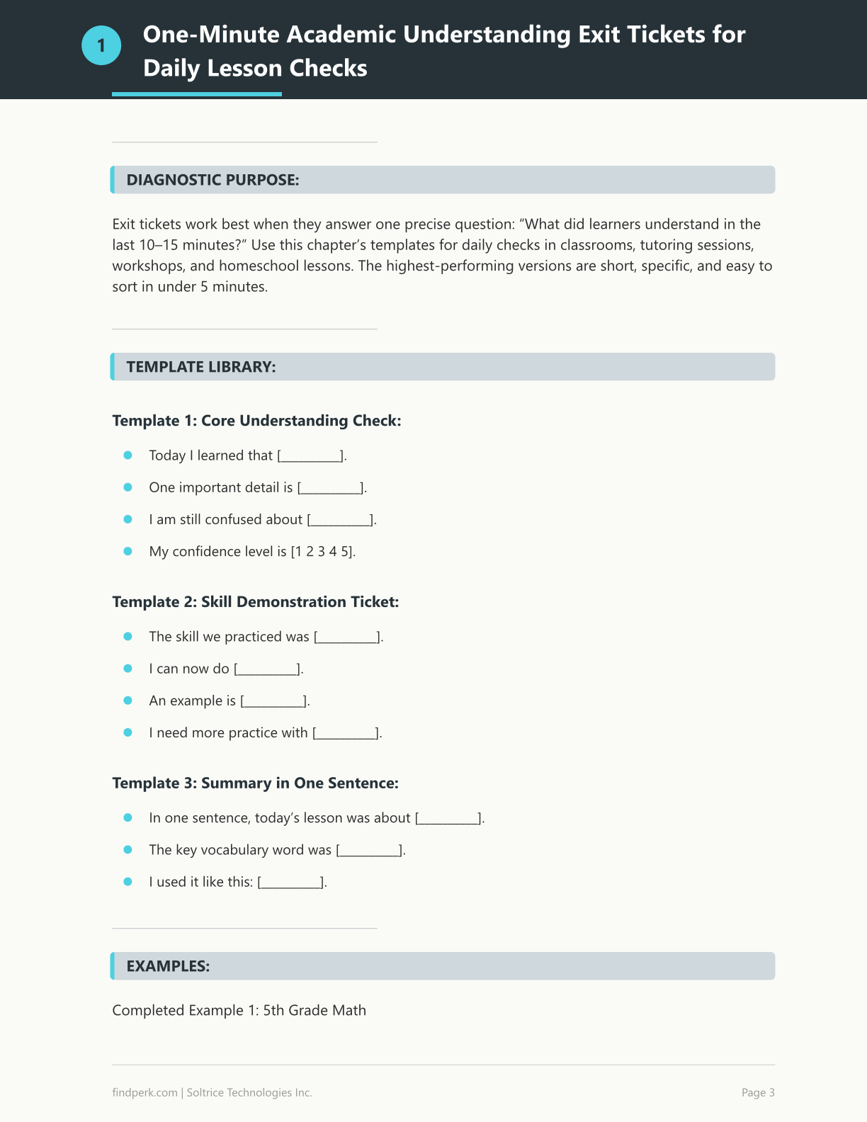 Exit Ticket Templates 30 Ready-to-Use Printables